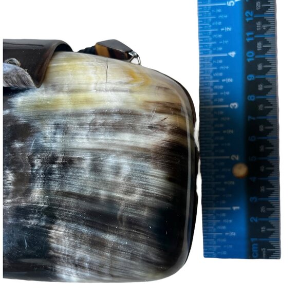 Vintage Horn Clutch Shoulder Bag 5.5x3.5 x2 With 17” Handle Drop Purse Clutch - Picture 11 of 11
